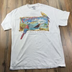 Vintage 2000s Size L Tropical Island Caribbean American Shirt 100% Cotton